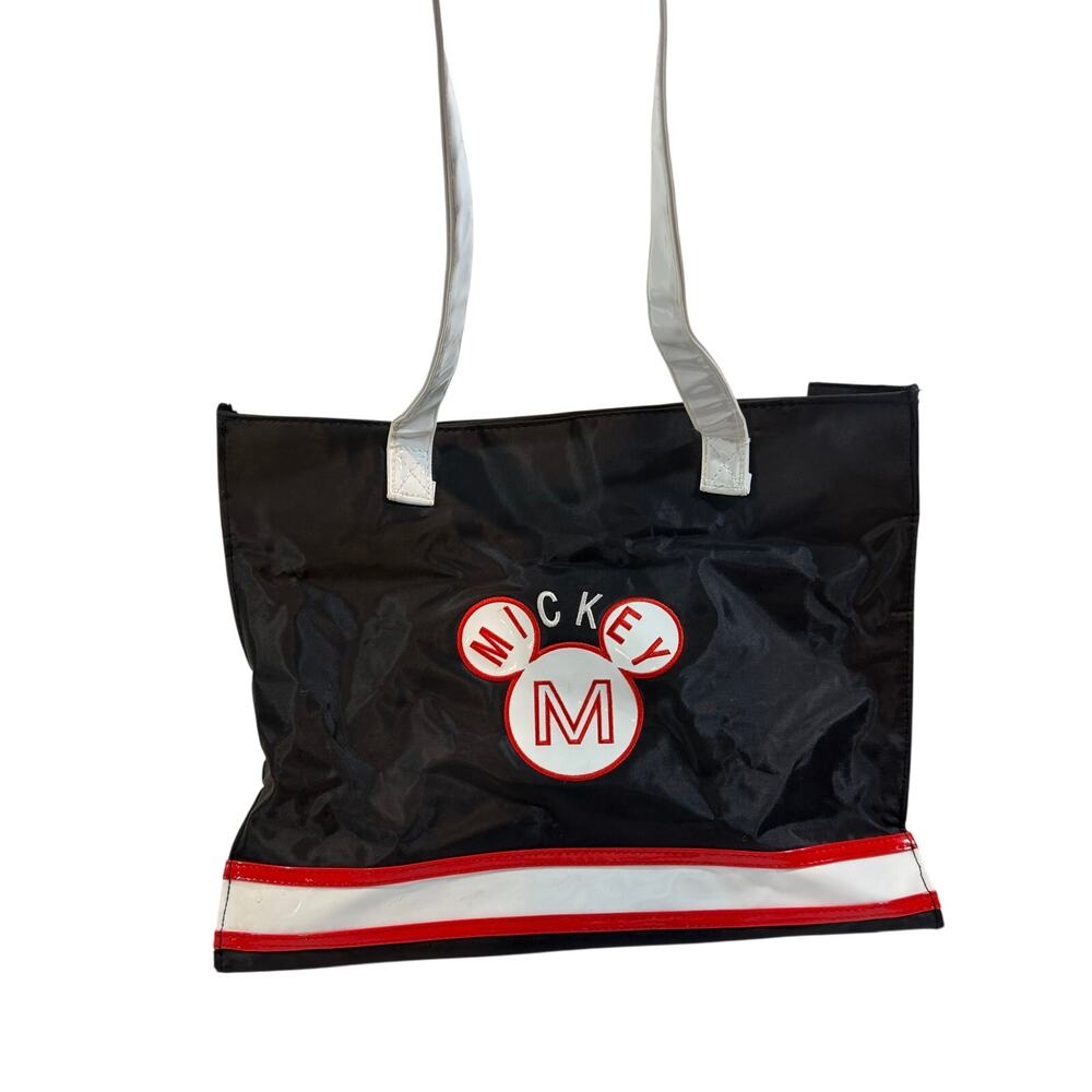 Vintage Disney Mickey Unlimited Vinyl Shoulder Tote Bag 1990s 15x12x4.5